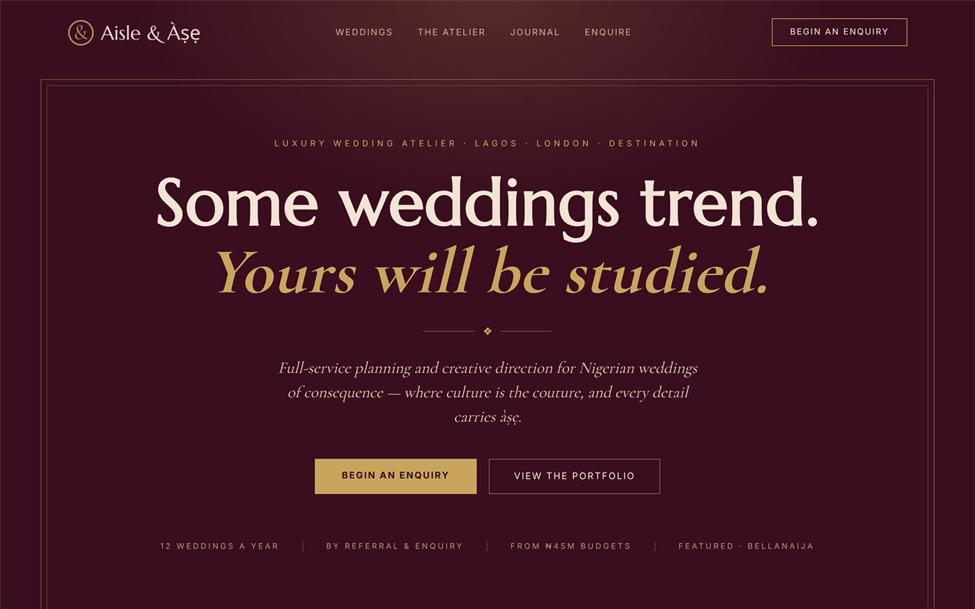 Website Design & Development case 07 &mdash; Aisle & Àṣẹ